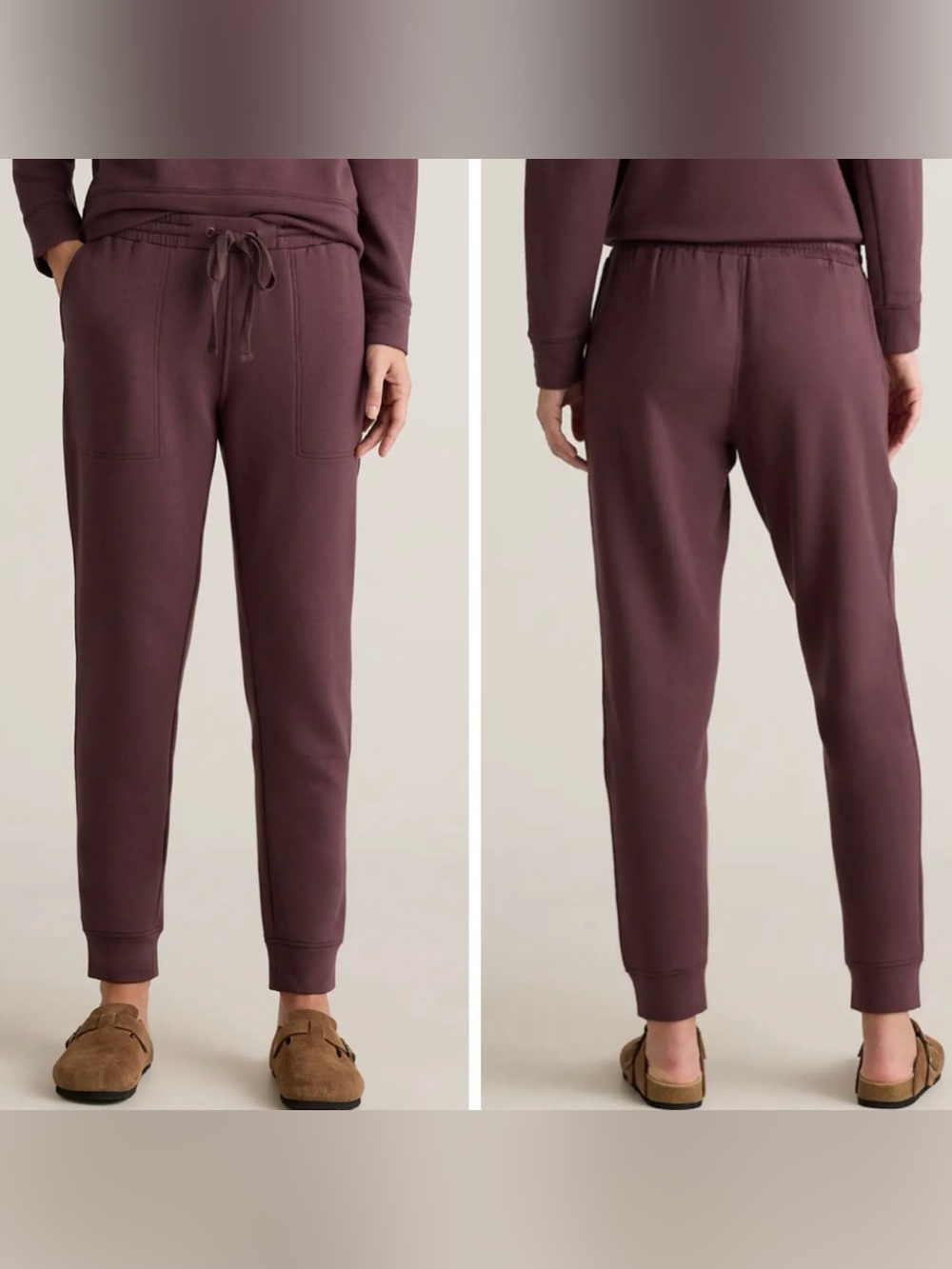 Quince SuperSoft Fleece Joggers in Dried Fig Size Small